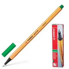 Ручка капиллярная STABILO &quot;Point&quot;, ЗЕЛЕНАЯ, корпус оранжевый, линия письма 0,4 мм, 88/36, фото 1