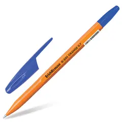Ручка шариковая ERICH KRAUSE &quot;R-301 Orange&quot;, СИНЯЯ, корпус оранжевый, узел 0,7 мм, линия письма 0,35 мм, 43194, фото 1