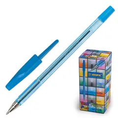 Ручка шариковая BEIFA (Бэйфа) 927, корпус тонированный синий, узел 0,7 мм, линия письма 0,5 мм, AA927-BL, фото 1