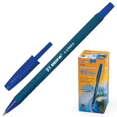 Ручка шариковая BEIFA (Бэйфа), СИНЯЯ, корпус синий, узел 0,7 мм, линия письма 0,5 мм, AA960A-BL, фото 1