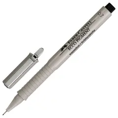 Ручка капиллярная FABER-CASTELL &quot;Ecco Pigment&quot;, ЧЕРНАЯ, корпус серый, линия письма 0,7 мм, 166799, фото 1