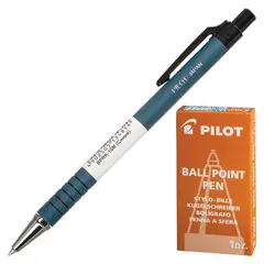 Ручка шариковая масляная автоматическая PILOT, СИНЯЯ, корпус синий, узел 0,7мм, линия письма 0,32мм, BPRK-10M, фото 1