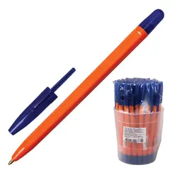 Ручка шариковая СТАММ &quot;111&quot;, СИНЯЯ, корпус оранжевый, узел 1,2 мм, линия письма 1 мм, РС11, фото 1