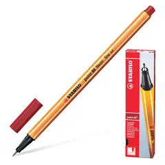 Ручка капиллярная STABILO &quot;Point 88&quot;, ТЕМНО-КРАСНАЯ, корпус оранжевый, линия письма 0,4 мм, 88/50, фото 1