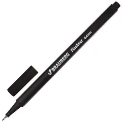 Ручка капиллярная BRAUBERG &quot;Aero&quot;, ЧЕРНАЯ, трехгранная, металлический наконечник, линия письма 0,4 мм, 142252, фото 1
