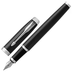 Ручка перьевая PARKER &quot;IM Core Black Lacquer CT&quot;, корпус черный глянцевый лак, хромированные детали, синяя, 1931644, фото 1