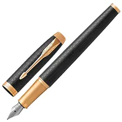 Ручка перьевая PARKER &quot;IM Premium Black GT&quot;, корпус черный матовый с гравировкой, позолоченные детали, синяя, 1931646, фото 1