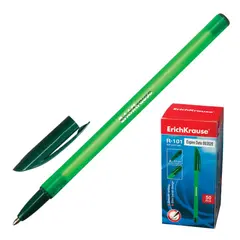 Ручка шариковая ERICH KRAUSE &quot;R-101&quot;, ЗЕЛЕНАЯ, корпус тонированный зеленый, узел 1 мм, линия письма 0,5 мм, 33514, фото 1