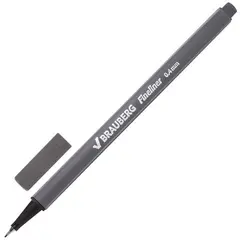 Ручка капиллярная BRAUBERG &quot;Aero&quot;, СЕРАЯ, трехгранная, металлический наконечник, линия письма 0,4 мм, 142258, фото 1