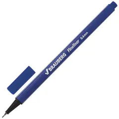 Ручка капиллярная BRAUBERG &quot;Aero&quot;, СИНЯЯ, трехгранная, металлический наконечник, линия письма 0,4 мм, 142253, фото 1