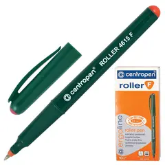 Ручка-роллер CENTROPEN, КРАСНАЯ, трехгранная, корпус зеленый, узел 0,5 мм, линия письма 0,3 мм, 4615/1К, фото 1