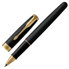 Ручка-роллер PARKER &quot;Sonnet Core Matt Black GT&quot;, корпус черный матовый лак, позолоченные детали, черная, 1931518, фото 1