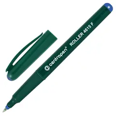 Ручка-роллер CENTROPEN, СИНЯЯ, трехгранная, корпус зеленый, узел 0,5 мм, линия письма 0,3 мм, 4615/1C, фото 1