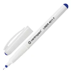 Ручка капиллярная CENTROPEN, СИНЯЯ, трехгранная, корпус белый, линия письма 0,3 мм, 4611/1С, фото 1