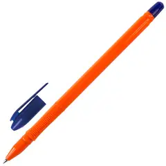 Ручка шариковая масляная BRAUBERG &quot;Flame&quot;, СИНЯЯ, корпус оранжевый, узел 1 мм, линия письма 0,7 мм, 142680, фото 1