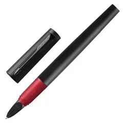 Ручка &quot;Пятый пишущий узел&quot; PARKER &quot;Ingenuity Luxury Black Red PVD&quot;, корпус черный, хромированные детали, черная, 1972069, фото 1
