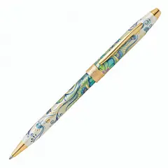 Ручка подарочная шариковая CROSS Botanica &quot;Зеленая лилия&quot;, лак, латунь, позолота, черная, AT0642-4, фото 1
