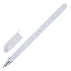 Ручка гелевая CROWN &quot;Hi-Jell Pastel&quot;, БЕЛАЯ, корпус тонированный белый, узел 0,8 мм, линия письма 0,5 мм, HJR-500P, фото 1