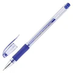 Ручка гелевая с грипом CROWN &quot;Hi-Jell Needle Grip&quot;, СИНЯЯ, узел 0,7 мм, линия письма 0,5 мм, HJR-500RNB, фото 1