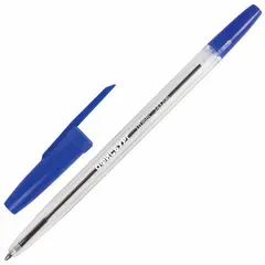 Ручка шариковая ОФИСБУРГ Line, корпус прозрачный, узел 1мм, линия письма 0,5мм, синяя, 143206, фото 1