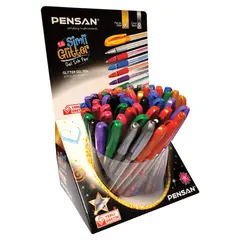Ручка гелевая PENSAN &quot;Glitter Gel&quot;, АССОРТИ, чернила с блестками, узел 1 мм, линия письма 0,5 мм, дисплей, 2280/S60, фото 1