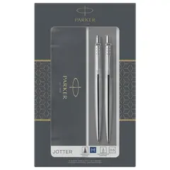 Набор PARKER &quot;Jotter Stainless Steel CT&quot;: шариковая ручка синяя и механический карандаш, 2093256, фото 1