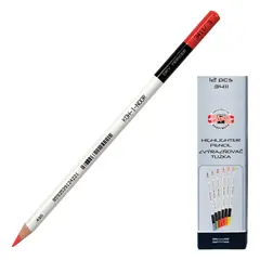 Текстовыделитель-карандаш сухой KOH-I-NOOR, КРАСНЫЙ, линия 3-3,8 мм, 3411003008KS, фото 1