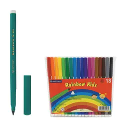 Фломастеры CENTROPEN &quot;Rainbow Kids&quot;, 18 цветов, смываемые, эргономичные, вентилируемый колпачок, 7550/18, фото 1