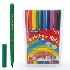 Фломастеры CENTROPEN &quot;Rainbow Kids&quot;, 10 цветов, смываемые, эргономичные, вентилируемый колпачок, 7550/10, фото 1