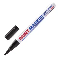 Маркер-краска лаковый (paint marker) 2 мм, ЧЕРНЫЙ, НИТРО-ОСНОВА, алюминиевый корпус, BRAUBERG PROFESSIONAL PLUS, 151439, фото 1