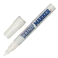 Маркер-краска лаковый (paint marker) MUNHWA, 4 мм, БЕЛЫЙ, нитро-основа, алюминиевый корпус, PM-05, фото 1