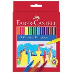 Фломастеры FABER-CASTELL, 12 цветов, смываемые, картонная упаковка, европодвес, 554212, фото 1