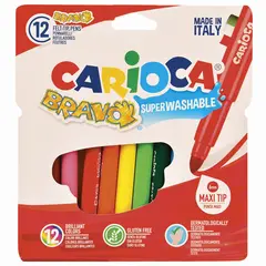 Фломастеры утолщенные CARIOCA (Италия) &quot;Bravo&quot;, 12 цветов, суперсмываемые, 42755, фото 1