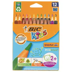 Карандаши цветные утолщенные BIC &quot;Triangle&quot;, 12 цветов, пластиковые, трехгранные, картонная упаковка, 8297356, фото 1