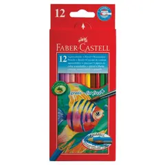 Карандаши цветные акварельные FABER-CASTELL &quot;Colour Pencils&quot;, 12 цветов + кисть, 114413, фото 1
