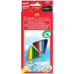Карандаши цветные FABER-CASTELL, 12 цветов, трехгранные, с точилкой, упаковка с подвесом, 120523, фото 1