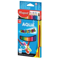 Карандаши цветные акварельные MAPED &quot;Color Pep&#039;s&quot;, 12 цветов + кисть, 2,9 мм, европодвес, 836011, фото 1