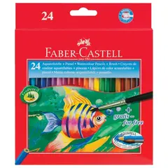 Карандаши цветные акварельные FABER-CASTELL &quot;Colour Pencils&quot;, 24 цвета + кисть, 114425, фото 1