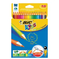 Карандаши цветные BIC &quot;Kids ECOlutions Evolution&quot;, 18 цветов, пластиковые, заточенные, европодвес, 937513, фото 1