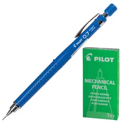 Карандаш механический PILOT Н-327, профессиональный, 0,7 мм, корпус синий, цанговый, ластик, фото 1