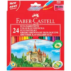 Карандаши цветные FABER-CASTELL &quot;ECO Замок&quot;, 24 цвета, с точилкой, картонная упаковка с европодвесом, 120124, фото 1