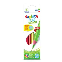 Карандаши цветные утолщенные CARIOCA &quot;Tita Triangular Maxi&quot;, 6 цветов, пластиковые, трехгранные, 5 мм, 42790, фото 1