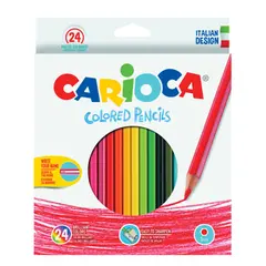 Карандаши цветные CARIOCA (Италия), 24 цвета, грифель 3 мм, шестигранные, заточенные, европодвес, 40381, фото 1