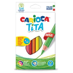 Карандаши цветные утолщенные CARIOCA &quot;Tita Maxi&quot;, 12 цветов, пластиковые, шестигранные, 5 мм, 42789, фото 1