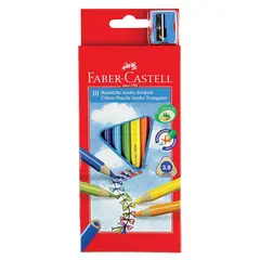 Карандаши цветные утолщенные FABER-CASTELL &quot;Jumbo&quot; 10 цветов, трехгранные, с точилкой, 116510, фото 1