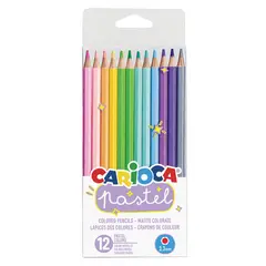 Карандаши цветные пастельные CARIOCA &quot;Pastel&quot;, 12 цв,  шестигранные, заточенные, ПВХ чехол, 43034, фото 1