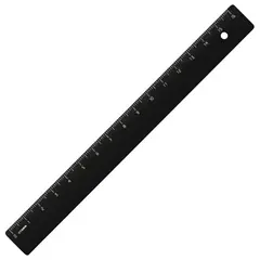 Линейка пластиковая 16 см, СТАММ, непрозрачная, черная, ЛН04, фото 1