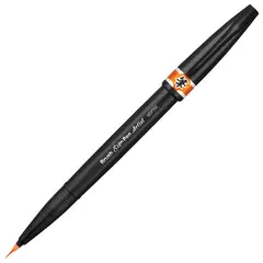Ручка-кисть PENTEL &quot;Brush Sign Pen Artist&quot;, линия письма 0,5-5 мм, оранжевая, SESF30C-F, фото 1