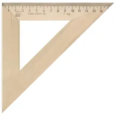 Треугольник деревянный, угол 45, 16 см, УЧД, С16, фото 1