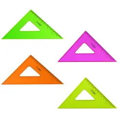 Треугольник пластиковый 45х12 см, СТАММ &quot;Neon Crystal&quot;, тонированный, прозрачный, неоновый, ассорти, ТК44, фото 1
